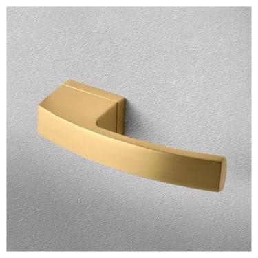 Imagem de Maçaneta interna do quarto, fechadura de porta, ferragens, escovado, dourado, preto (escovado dourado claro)