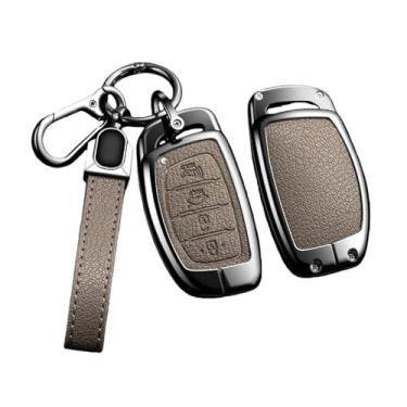 Imagem de Capa de chave de carro de liga automática compatível com Hyundai Ix25 Ix35 Ix45 Tucson Sonata Rena Creta Verna Solaris Mistra Elantra Acessórios(C 1-2 Brown)