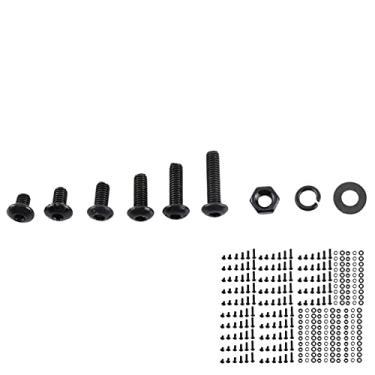 Imagem de Generic Conjunto de Parafusos de Soquete Hexagonal, Conjunto de Fixadores de Liga Forte de Aço para Reparo de Máquinas de Escritório Doméstico, 150 Peças M3 Preto (B: Cabeça do botão)