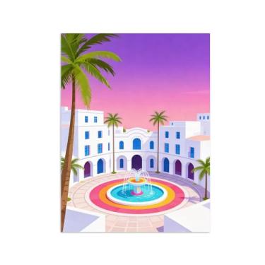 Imagem de Pôster paisagem - Fonte - Impressões em Tela - Imagem Moderna Natureza para Sala de Estar Decoração 40x50cm Sem Moldura