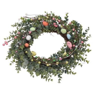 Imagem de KUIDAMOS Decoração Artificial da Mola das Bagas Coloridas da Grinalda Páscoa para a Espuma Porta Frente 18 "para a Decoração de Casa