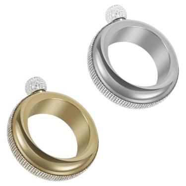 Imagem de UKQRRTC 2 peças de cantil de pulseira, 100 onças de aço inoxidável 304 pulseiras com tampa de cristal, decorativo para mulheres, meninas, homens, festa de dança, aniversário, bar