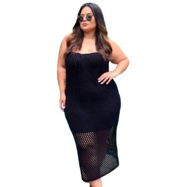 Imagem de Vestido Plus Size Tricot Midi com Forro sem alça - PLUS MESMO E DAÍ, P