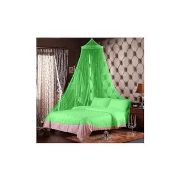 Imagem de Mosquiteiro de Teto Véu para Cama Casal Solteiro Berço e Beliche | Rede Anti-Mosquito Filó Fácil de Usar(verde)