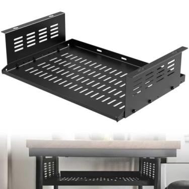 Imagem de Fixirons Suporte para PC sob a mesa, suporte de computador sob a mesa para computadores SFF de fator de forma pequeno e PCs, compatível com PlayStation 4, PS4 Slim, PS4 Pro, mesa de jogos 43,9 cm x A