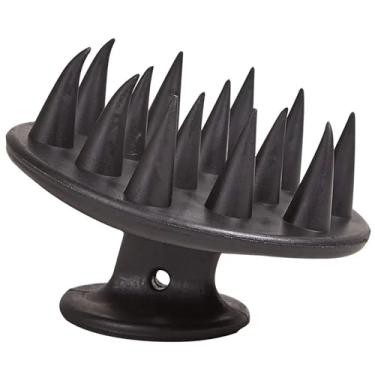 Imagem de Escova Massageadora de Silicone Para Lavar os Cabelos Corpo Banho Shampoo Relaxante Não Elétrico (Preto)