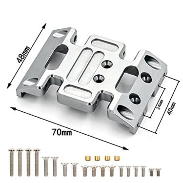 Imagem de Substituição da placa deslizante central do chassi em liga de alumínio para 1/10 Axial SCX10 90021 90022 90028 Peças de carro de esteira com controle remoto Cor de titânio (Bronzeada)