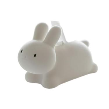 Imagem de KHUTRW3D Caixa de lenços moderna pequena personalizada em forma de coelho para sala de estar, mesa de café, mesa de jantar, quarto, gaveta escandinava, caixa de mesa