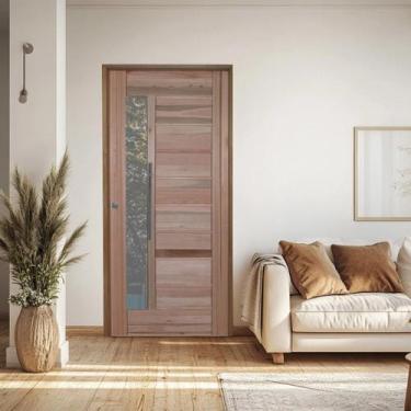 Imagem de Porta Batente Eucalipto 14 Puxador Barra Chata 102cm X 210cm Rodam Bbb