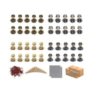 Imagem de Figuras Militares Da Segunda Guerra Mundial, Blocos De Montar Do Exérc