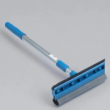 Imagem de Rodo Limpa Vidros Profissional com Cabo Extensor de Alumínio, Espuma Reticulada e Borracha de Silicone, Azul