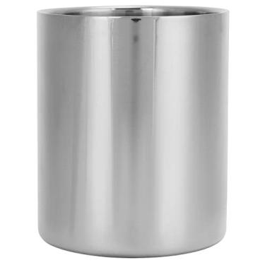 Imagem de GLOGLOW Copo, Porta-Canetas de Metal Multiuso, Organizador de Mesa de 3,9 X 3, pol. para Canetas, Pincéis de Maquiagem Com Superfície Lisa e Design Moderno, Porta-lápis de Metal Em Aço Inoxidável