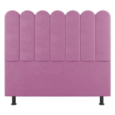 Imagem de Cabeceira Cama Box Solteiro Lana 100cm Suede Rosa - Abmaza