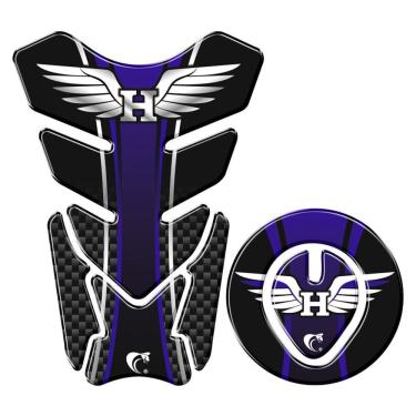 Imagem de Protetor Tanque E Bocal Adesivo Moto Honda Asa Até 2017 Azul Azul