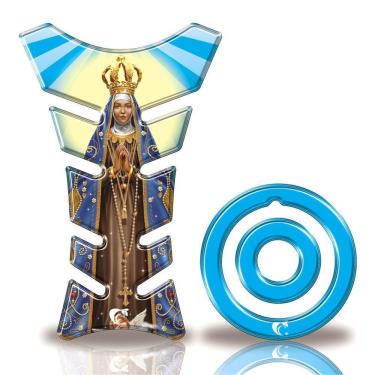 Imagem de Protetor Tanque Adesivo Moto Yamaha + 2016 Nossa Senhora Aparecida Azul