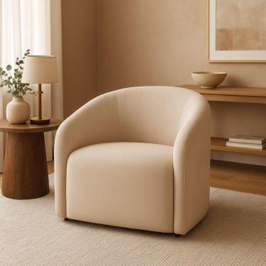 Imagem de Poltrona Orgânica Decorativa Lara Boucle 7 Decor Terracota