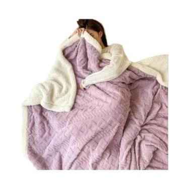 Imagem de Cobertor De Lã Quente E Macio Em Veludo De Cordeiro Para Cama, Sofá E 