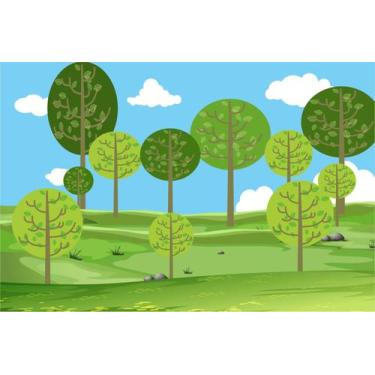 Imagem de Painel de Lona Floresta Cenário Desenho Cartoon - Fabrika de Festa, 12