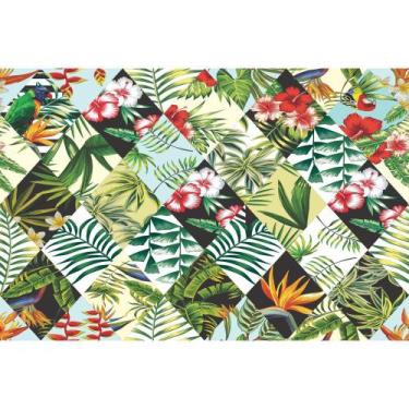 Imagem de Painel De Lona Quadriculado Folhas - Fabrika de Festa, 400x280cm