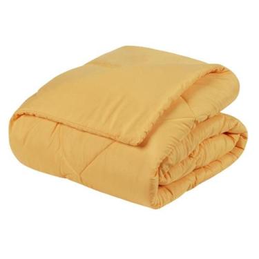 Imagem de Edredom Queen Unique Dupla Face 200 Fios 1 Peça - Amarelo - Dona Zeze
