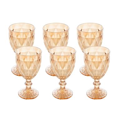 Imagem de Conjunto de Taças para Água Lyor 325ml em Vidro Âmbar - 6 Peças