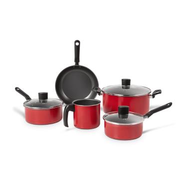 Imagem de Jogo de Panelas Antiaderente Brinox Garlic 5 peças Vermelha