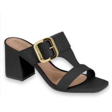 Imagem de Tamanco Feminino Salto Bloco Fivela Beira Rio 8436240, Preto, 35