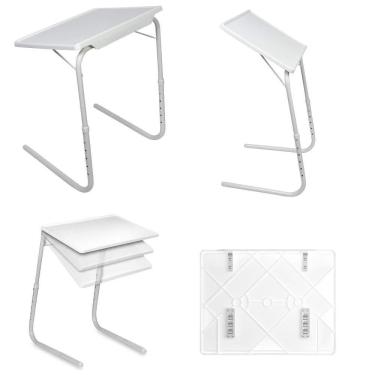 Imagem de Mesa Dobravel Multiuso Notebook 18 Em 1 Portatil Table Mate Para Sala Cozinha Cama Sofa Infantil Adulto Branca