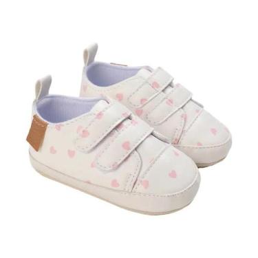 Imagem de Tênis Brancos Antiderrapantes Para Meninas Com Bordado De Coração, Cal