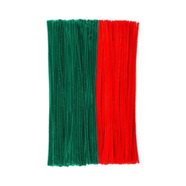Imagem de Limpa-Cachimbo De Natal Vermelho, Verde E Branco 150 Peças, Hastes De 