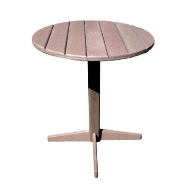 Imagem de Mesa redonda em madeira plástica maciça marrom 100 reciclada 68 cm - L