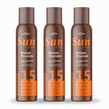Imagem de Kit 3 Oléo Bronzeador AE FPS15 Sun Prime 150ml Rápido Vitami - My Heal