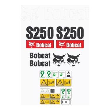 Imagem de Kit 25 Adesivos Vinil UV Compatível Bobcat S250 - SPTS