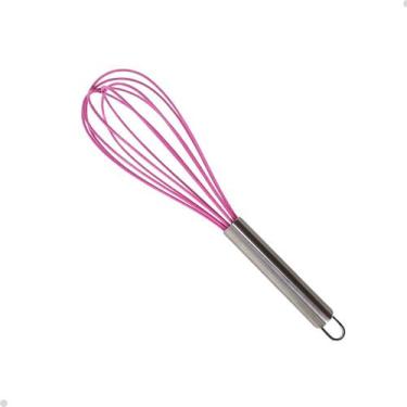 Imagem de Batedor De Silicone Fouet Fuê Ovos Clara Bolo Massa Aço Inox - DILEXSH