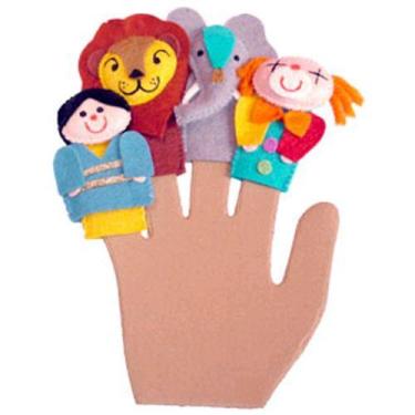 Imagem de Kit Dedoches Circo Chegou Feltro para Crianças 2+ Anos - 4 Personagens