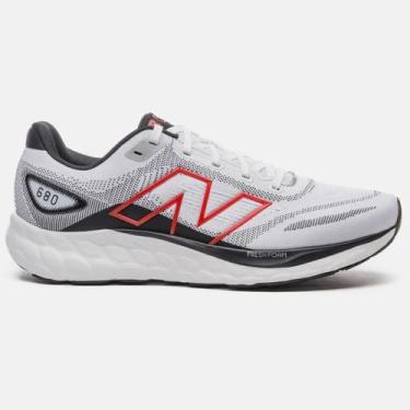 Imagem de Tênis New Balance Fresh Foam 680V8 Masculino Branco, Branco vermelho, 