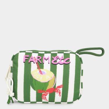 Imagem de Necessaire Farm Xero Lenço Comida De Praia Feminina, Branco, Verde, Ún