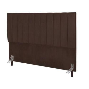 Imagem de Cabeceira Estofada De Cama Casal Box 140 Cm Sara Suede E Frame marrom 