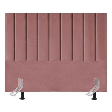 Imagem de Cabeceira Estofada De Cama Casal Box 140 Cm Sara Suede E Frame rosé - 