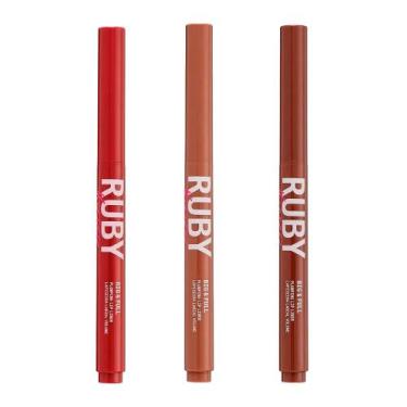 Imagem de Lapiseira Labial Volume Big & Full 3 unid Nude Pink, Deep Red e Nude -