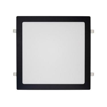 Imagem de Painel de Led Blumenau Quadrado de Embutir 24W Bivolt Preto 6500K - Luz Branca