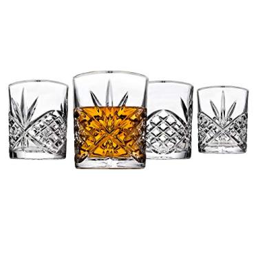 Imagem de Godinger Old Fashioned Glasses, Beverage Glass Cups - Dublin, Platinum Rim, Set of 4