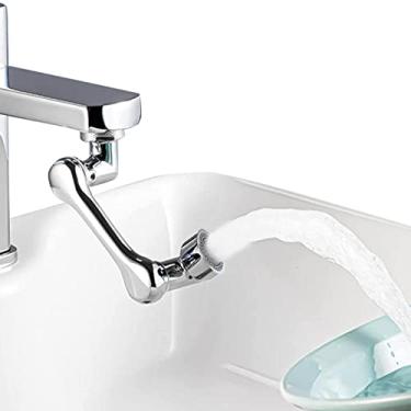 Imagem de torneira 1 peça, torneira giratória 1080° aerador torneira giratória universal, torneira à prova respingos aerador spray para pia cozinha, banheiro, torneira lavagem facial