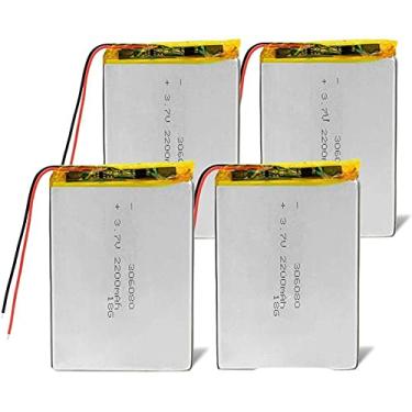 Imagem de Bateria de lítio de íon de lítio 3 7v 2200mAh bateria recarregável de polímero de lítio para alto-falante Bluetooth móvel DVR 306080 2200mAh-306080 2200 mAh 4 peças
