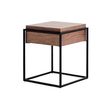 Imagem de Mesa de café Creative lateral mesa 2 mesa de café mesa de madeira pequena mesa de café com gavetas adequado para quarto, sala de estar, escritório Mesa final