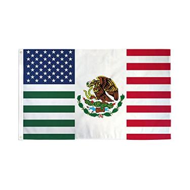 Imagem de AZ FLAG Bandeira da amizade do México dos Estados Unidos 2' x 3' - Bandeiras de Amigo Mexicano Americano 60 x 90 cm - Banner 2x3 pés