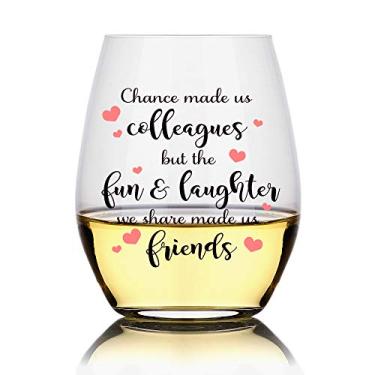 Imagem de Chance Made Us Collecagues, copo de vinho sem haste de 425 ml, presente de colega para despedida de solteiro, aniversário, dia dos namorados, galentinas, aposentadoria, presentes engraçados para colegas de trabalho