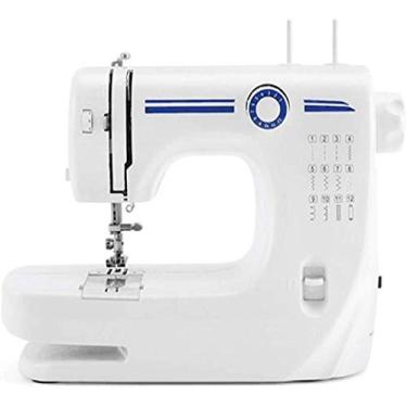 Imagem de Mini máquina de costura doméstica elétrica pequena máquina de costura com Selvedge costura multifuncional automática atualizada