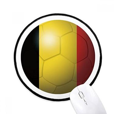 Imagem de Tapete redondo para computador com a bandeira nacional da Bélgica para área de trabalho e escritório