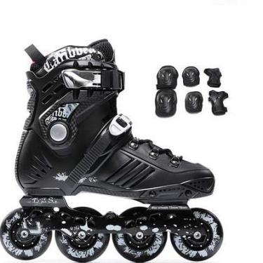 Imagem de Patins em linha para adultos lâminas de rolo de fileira única profissional em linha sapatos de patinação de velocidade em fibra de carbono para iniciantes esportes ao ar livre fitness para homens e mulheres patins, 43